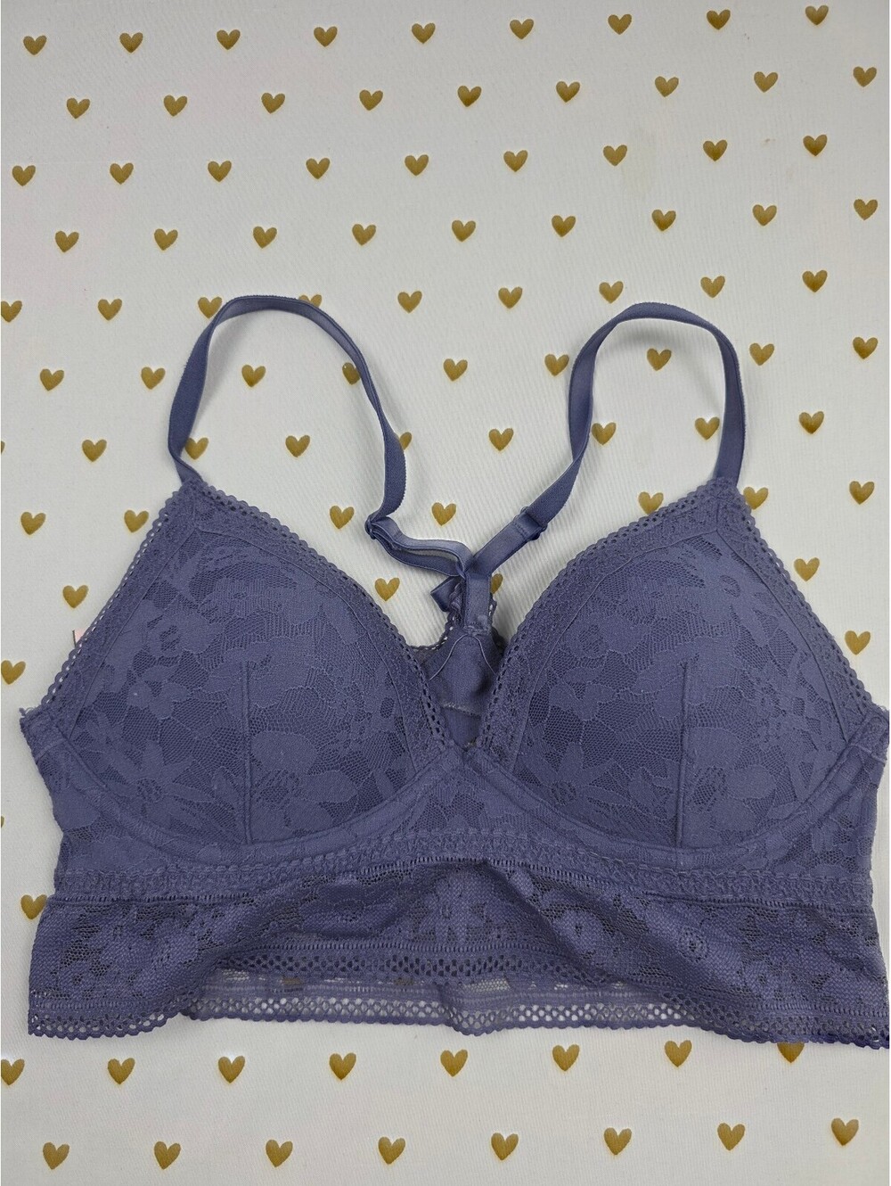 Victorias Secret Blue soft Lace Small Bralette Bra Top Tank